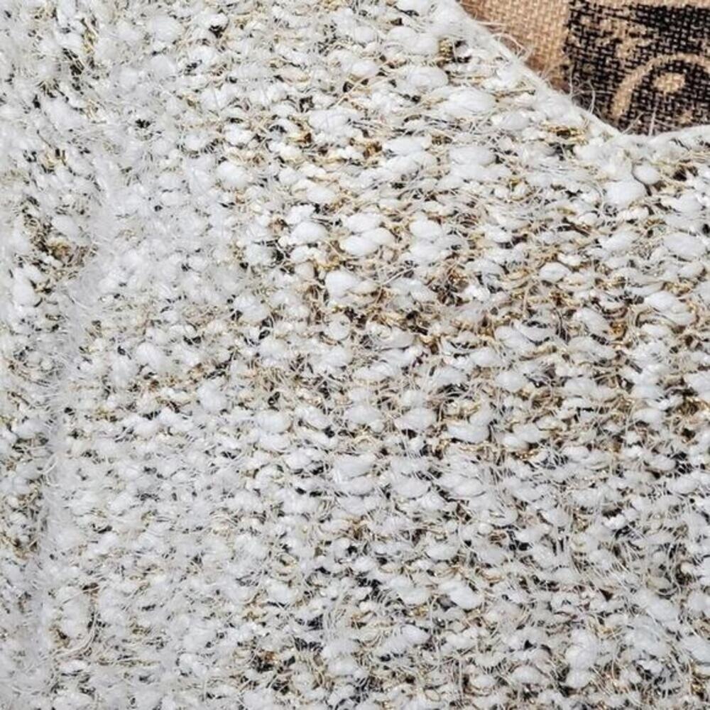 Lane Bryant Cream Gold Metallic Eyelash Knit V-Neck Sweater Womens 14/16 - Picture 4 of 7